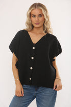 GOLD BUTTON SIDE TIE TANK TOP (15343626551680)