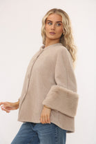 KNITTED FAUX FURR JACKET (15343610233216)