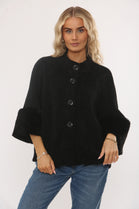 KNITTED FAUX FURR JACKET (15343606858112)