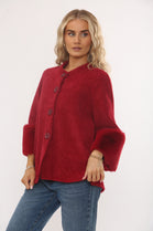 KNITTED FAUX FURR JACKET (15343600402816) (15349535113600)