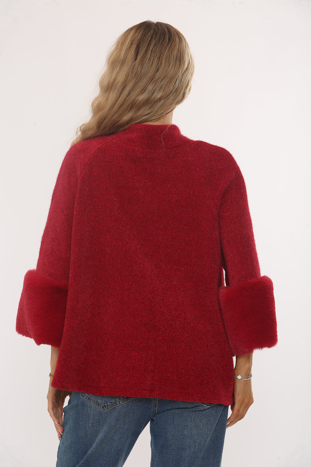 KNITTED FAUX FURR JACKET (15343600402816) (15349535113600)
