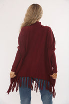 HIGHNECK BUTTON DETAIL TASSEL HEM JUMPER (15347094618496)