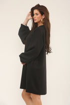 GOLD BUTTON OVERSIZED SCOOBA DRESS (15302467158400)