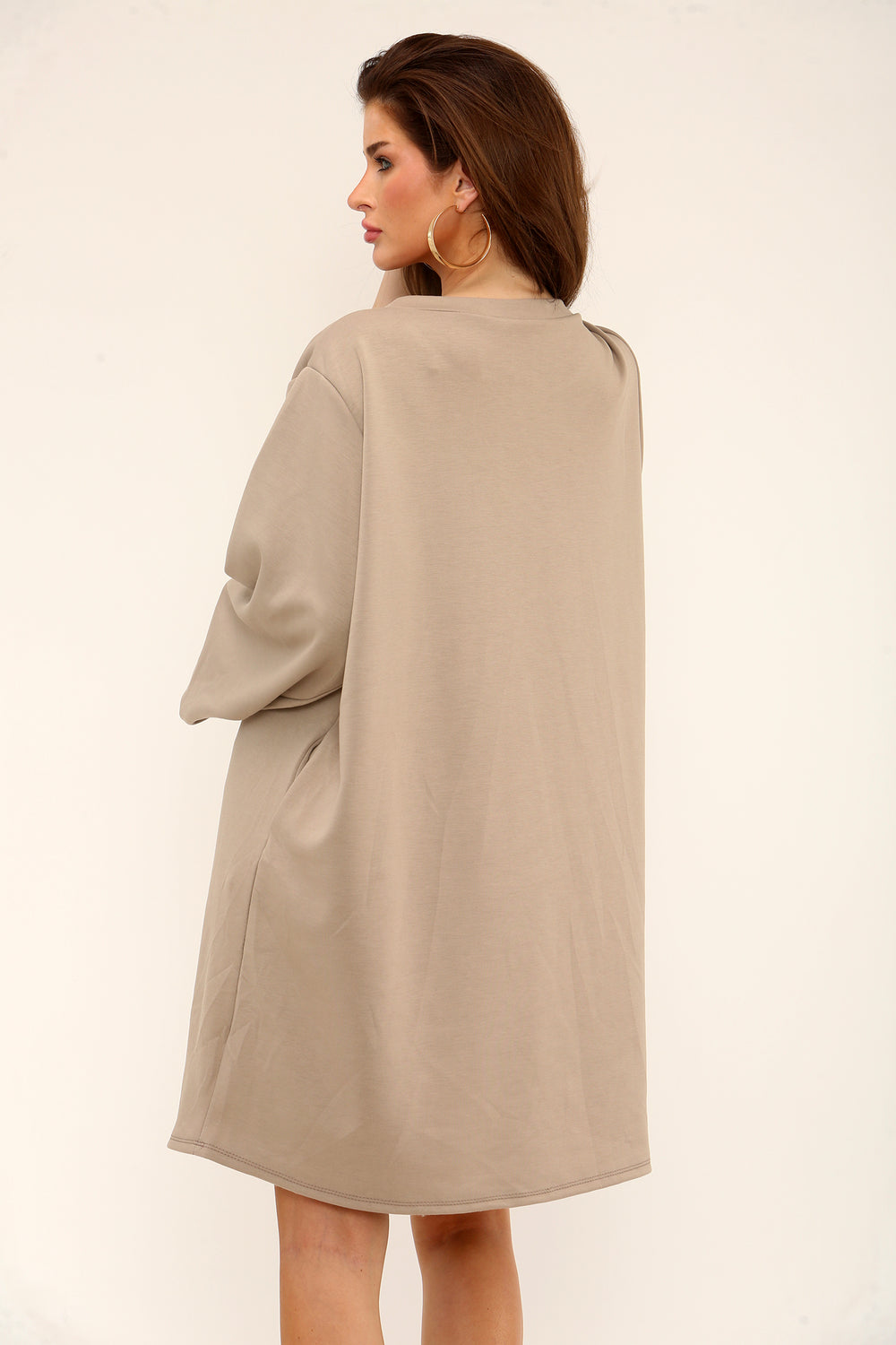 GOLD BUTTON OVERSIZED SCOOBA DRESS (15302461325696)