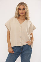 GOLD BUTTON SIDE TIE TANK TOP (15343620718976)