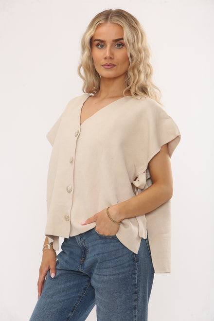 GOLD BUTTON SIDE TIE TANK TOP (15343620718976)