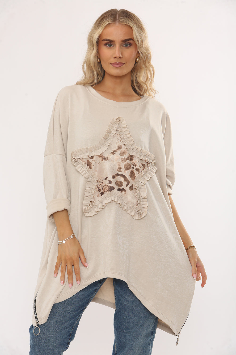 RUFFLE STAR ZIP SWEAT TOP (15348236878208)