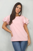 FRILL SLEEVE T-SHIRT (15137368768896)