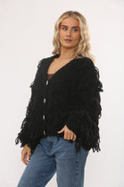 GOLD BUTTON FRINGE CARDIGAN (15343644639616)