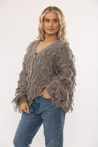 GOLD BUTTON FRINGE CARDIGAN (15343640281472)