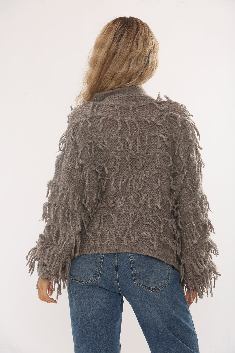 GOLD BUTTON FRINGE CARDIGAN (15343640281472)