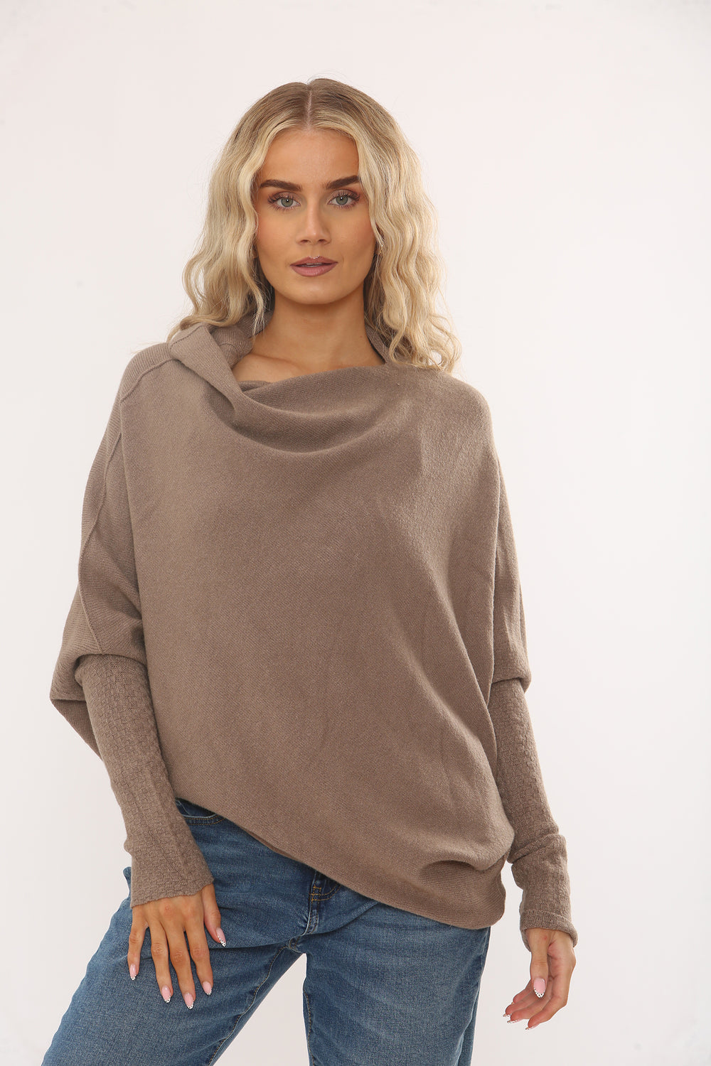 BELLA PATTERN SLEEVE OVERSIZED JUMPER (15261027303808)