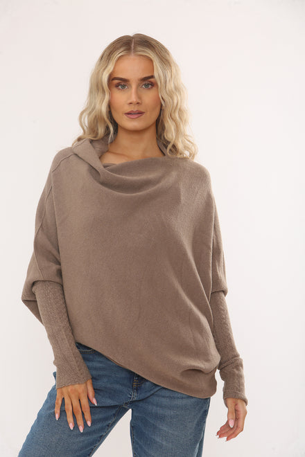 BELLA PATTERN SLEEVE OVERSIZED JUMPER (15261027303808)