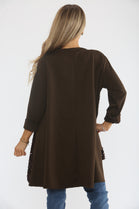CURVE HEM SEQUIN SWEAT