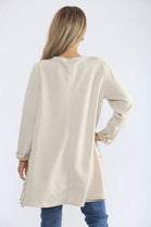 CURVE HEM SEQUIN SWEAT
