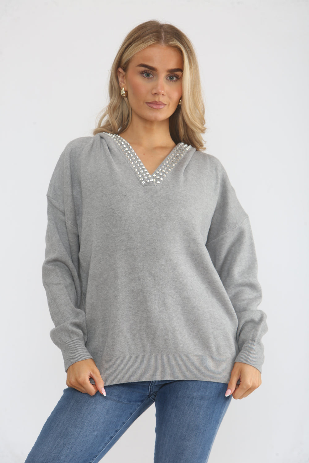DETAIL SEQUIN HOODED JUMPER