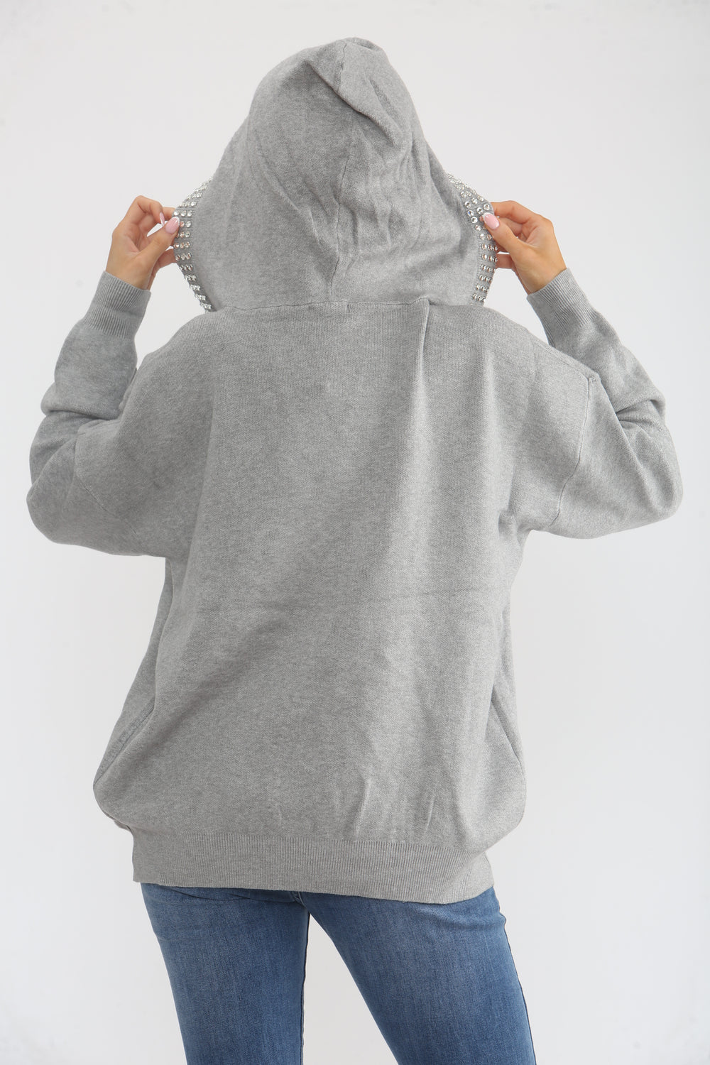 DETAIL SEQUIN HOODED JUMPER