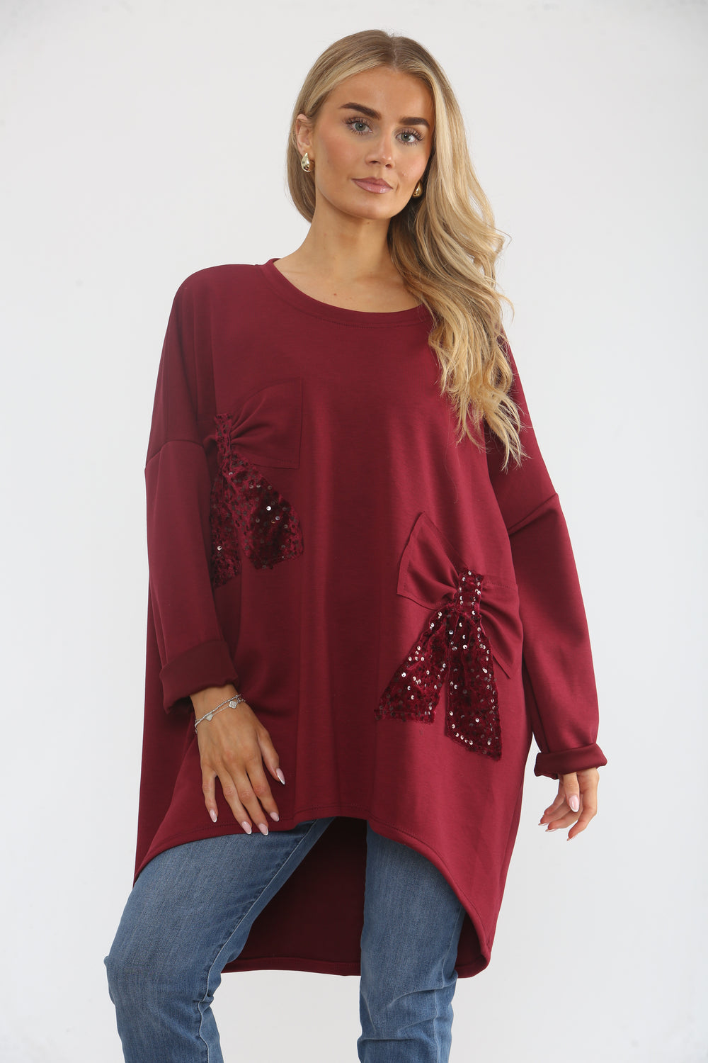 SEQUIN BOW SEWATSHIRT