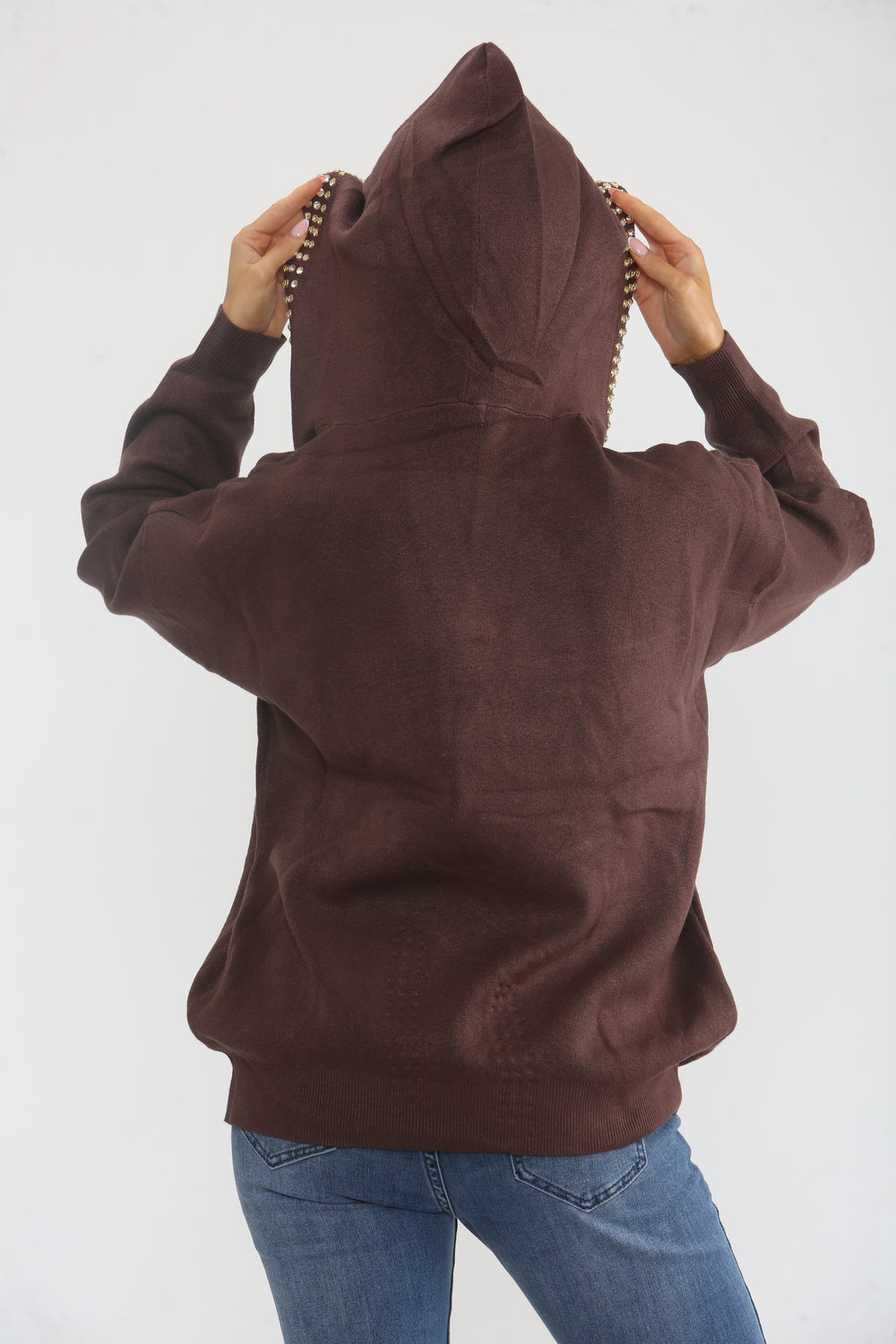 DETAIL SEQUIN HOODED JUMPER