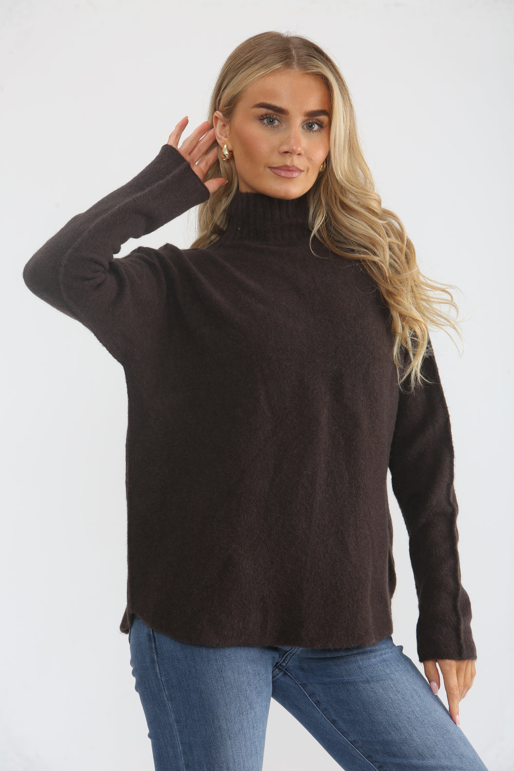 MOCK NECK KNIT JUMPER