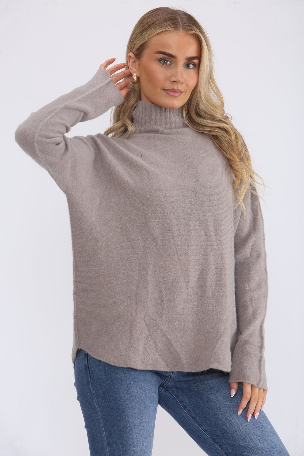 MOCK NECK KNIT JUMPER