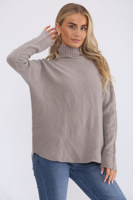 MOCK NECK KNIT JUMPER