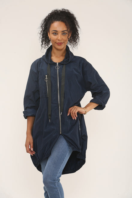 Longline zip detail raincoat (15258366902656) (15269668389248)