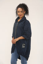 Longline zip detail raincoat (15258366902656) (15269668389248)