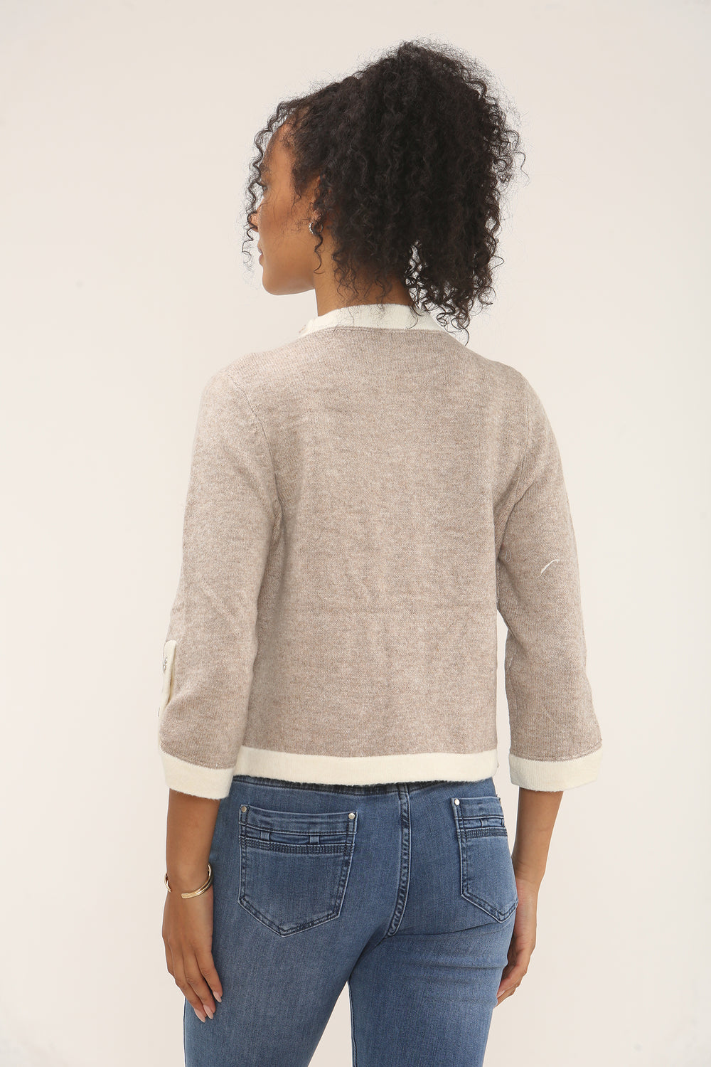 2Tone button detail cardigan (15262318723456) (15278576042368)