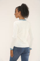 Denim Trim Long Sleeve Top (15262323638656) (15295652200832)