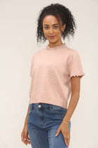 Frill  detail neck & Sleeve Jumper (15262387143040)