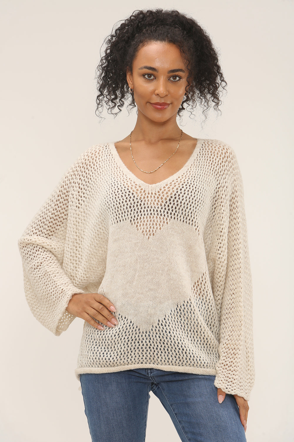 Heart detail knitted Jumper (15258399048064)