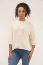 Cap Sleeve knitted button Cardigan (15258645823872)