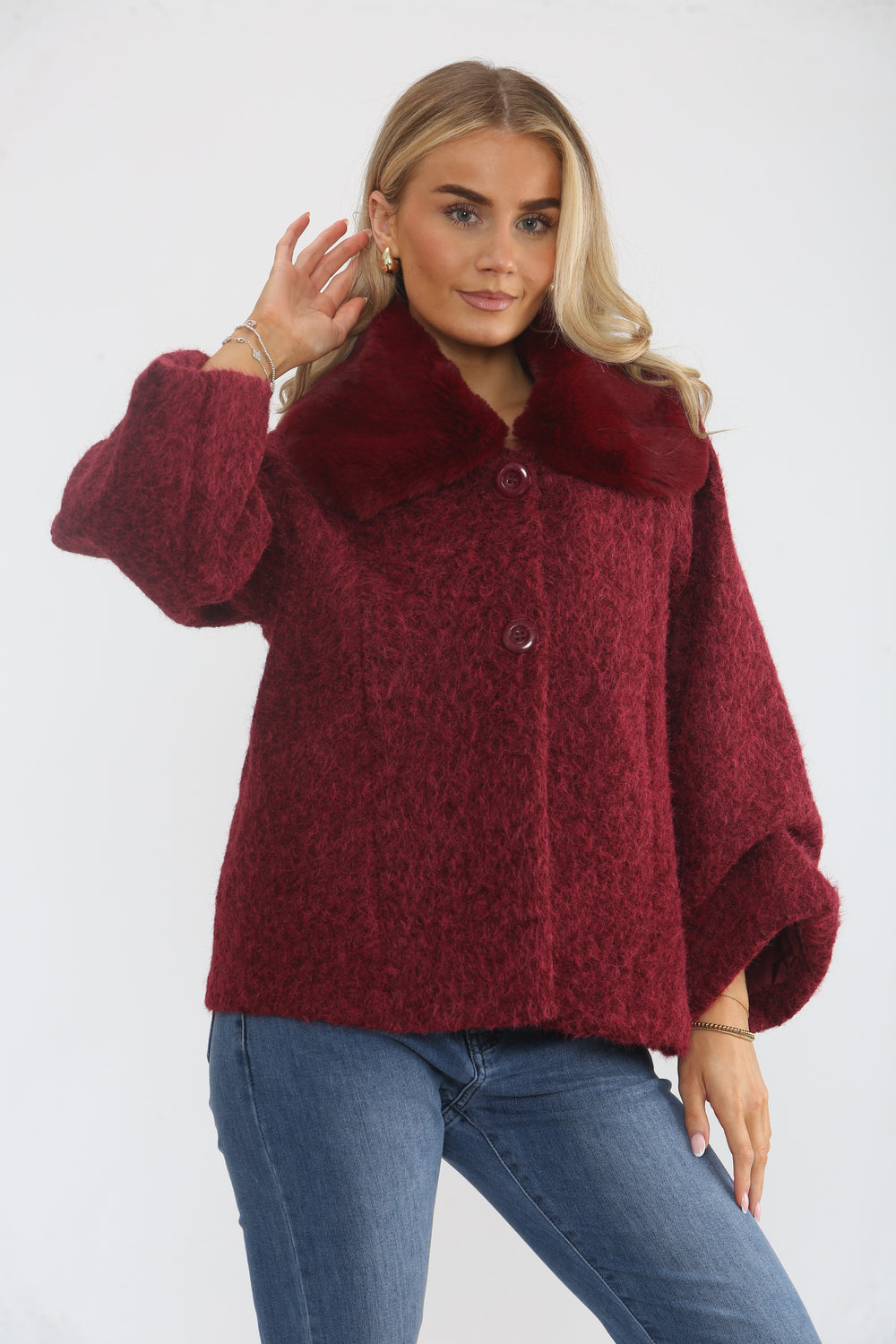FAUX FUR COLLAR JACKET