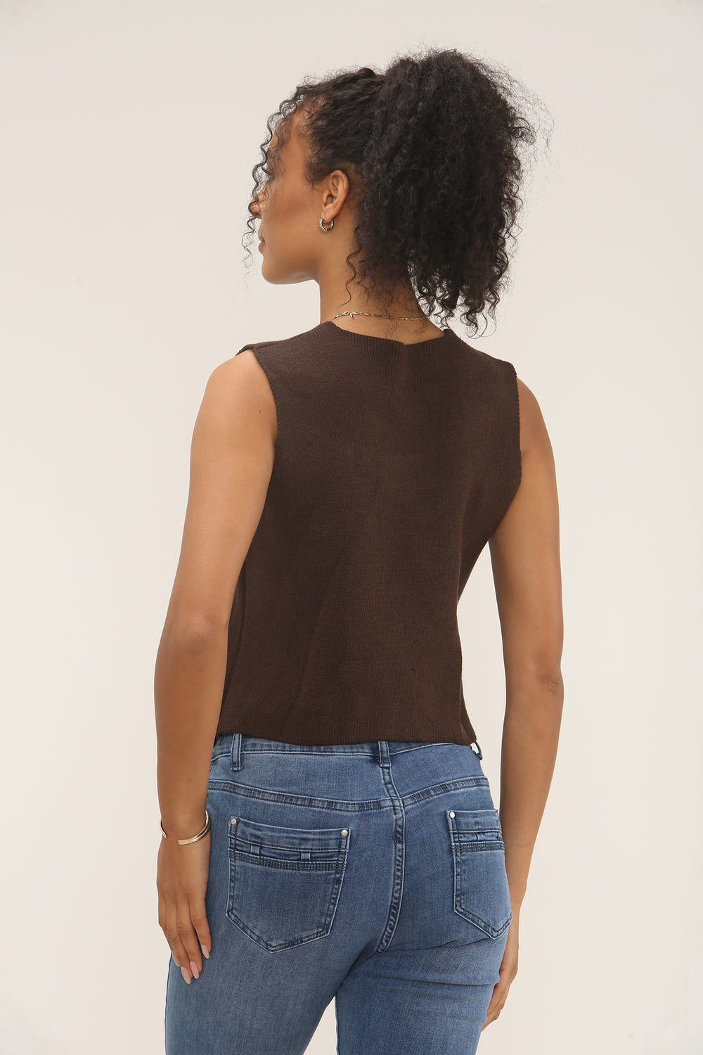 Double Breasted fine knit waistcoat (15262765220224) (15335636926848)