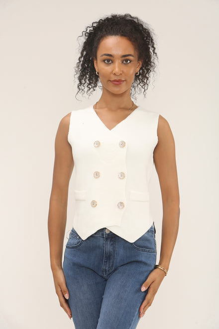 Double Breasted fine knit waistcoat (15262744936832)