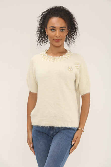 Neck pearl detail Jumper (15262773707136)
