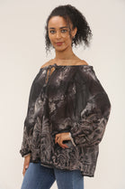 Printed Oversized Blouse (15258390495616)