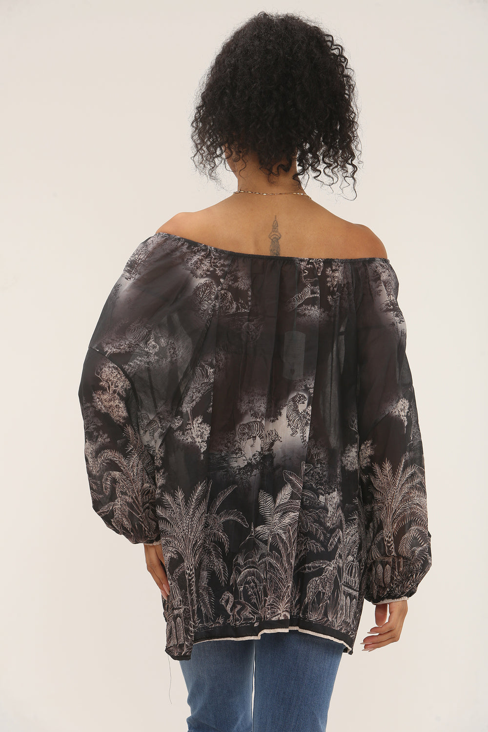 Printed Oversized Blouse (15258390495616)