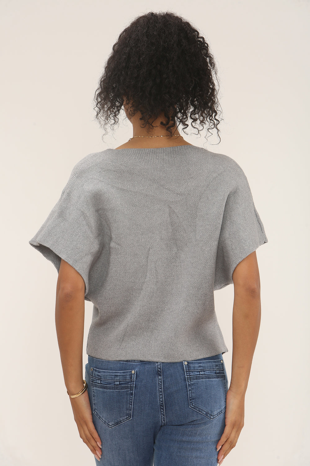 Asymmetric Button knit top (15258659783040)