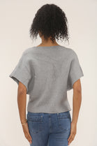 Asymmetric Button knit top (15258659783040)