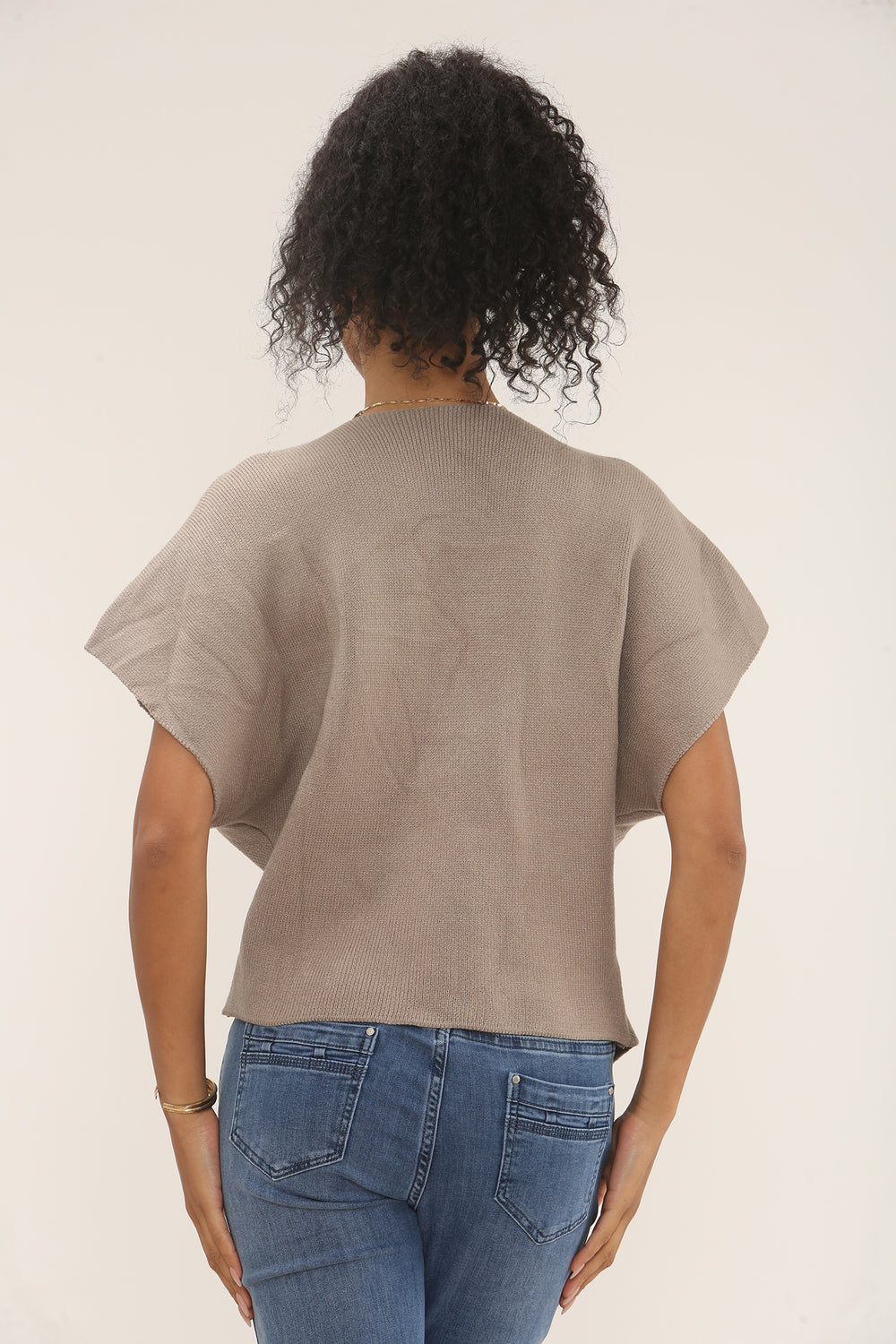 Asymmetric Button knit top (15258651787648)