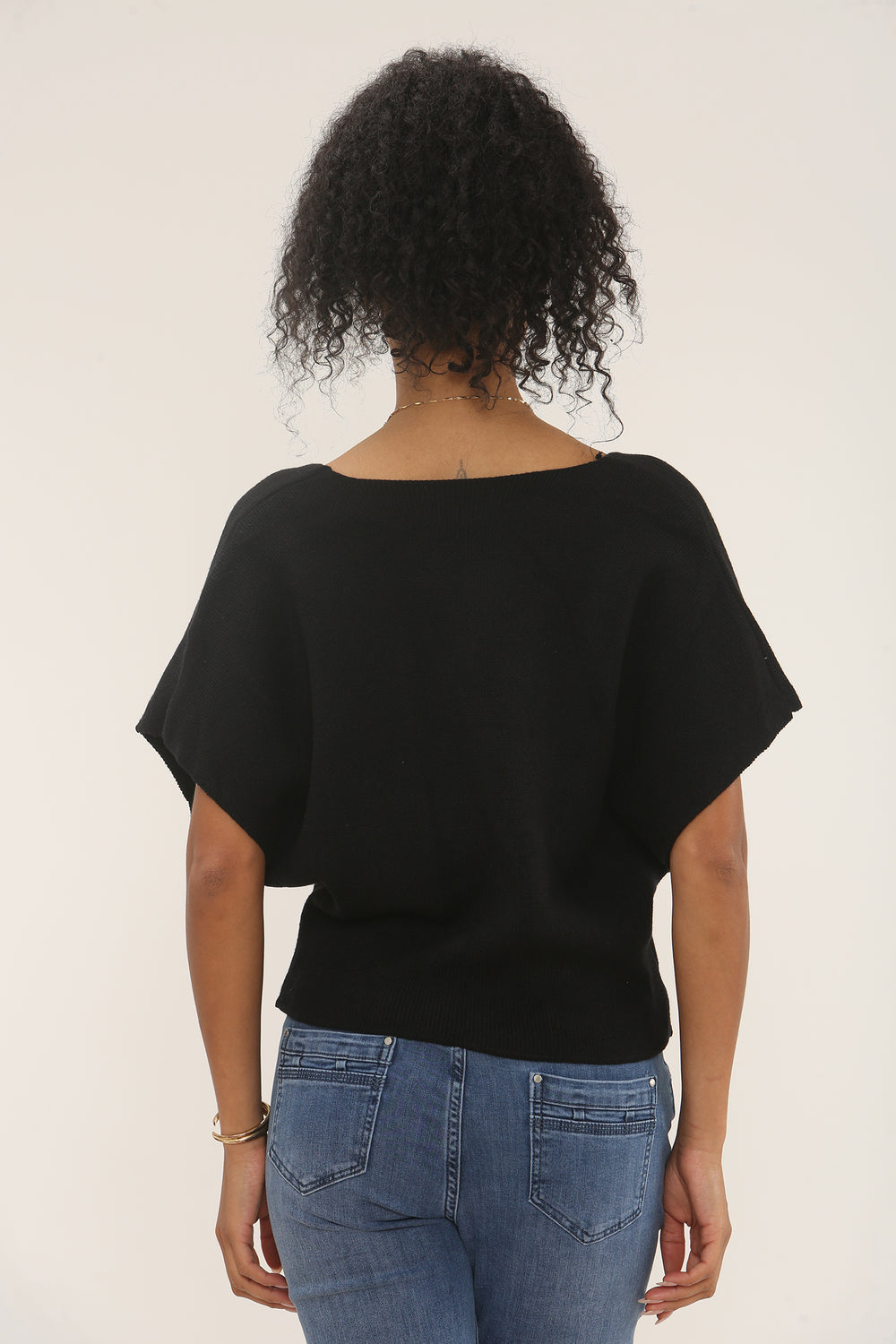 Asymmetric Button knit top (15258660995456)