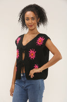 Sun Print bow knitted top (15262791434624)