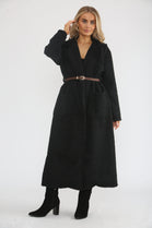 BOUCLE BELTED  COAT