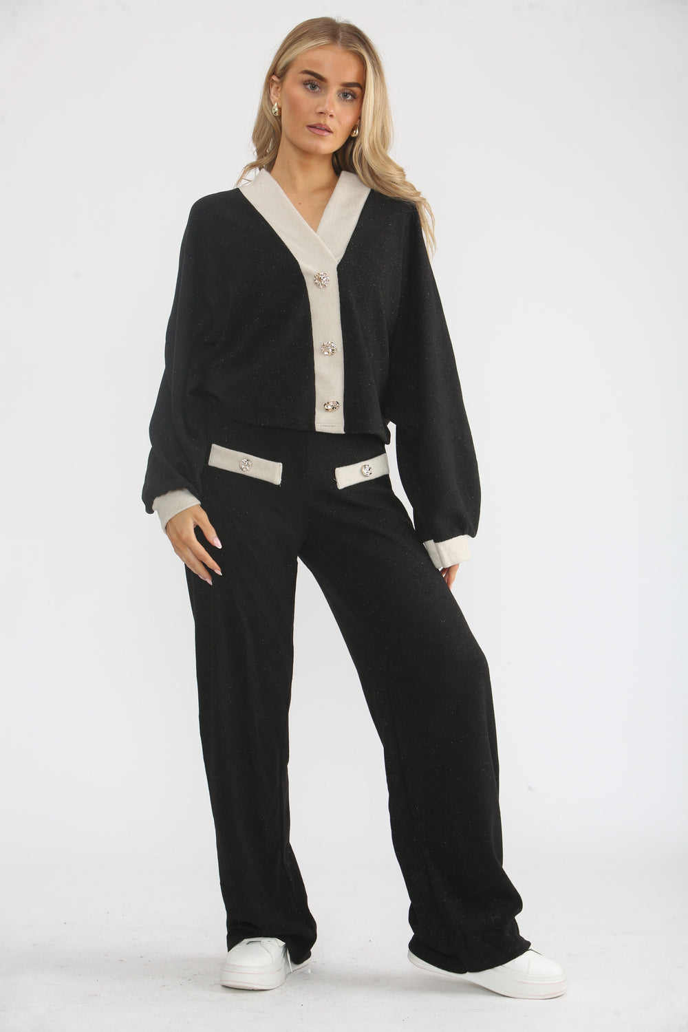 GLITTER 2TONE  BUTTON CO-ORD SET