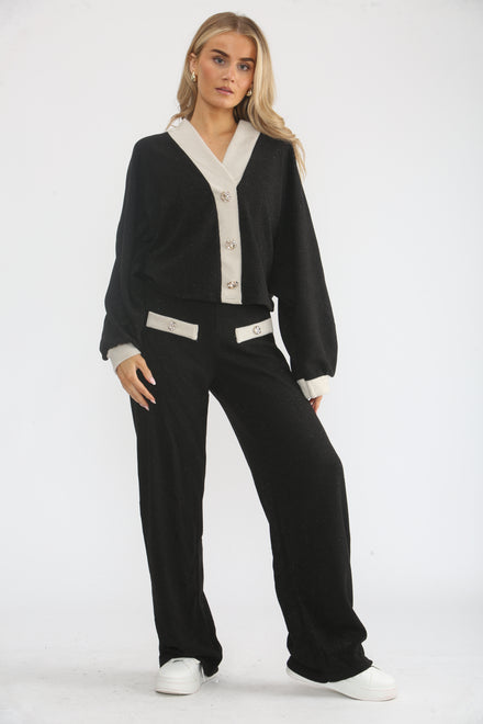 GLITTER 2TONE  BUTTON CO-ORD SET