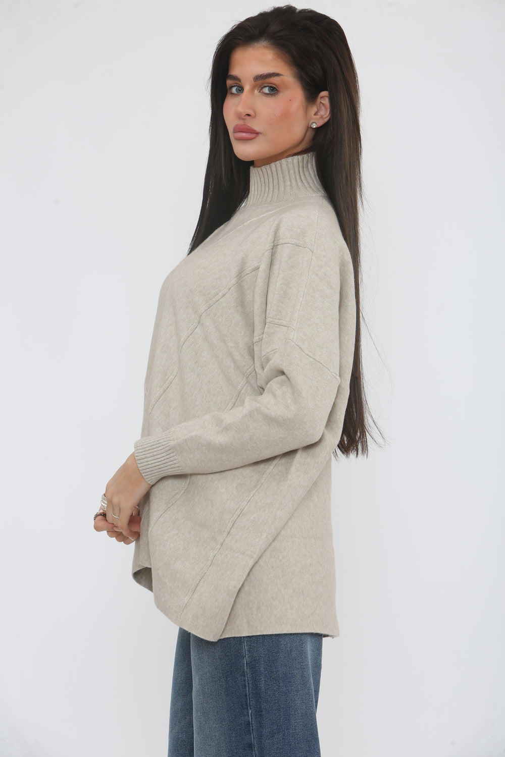 PATTERN HIGH NECK JUMPER