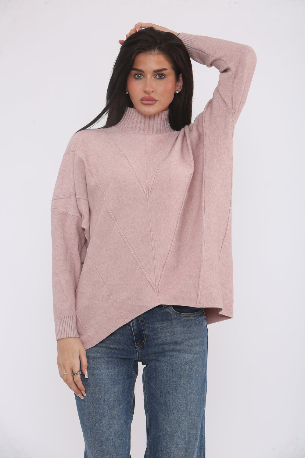 PATTERN HIGH NECK JUMPER