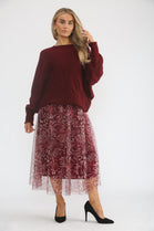 PRINTED MESH JUMPER DRESS